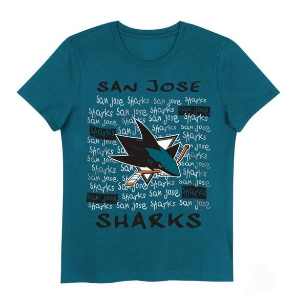 NHL San Jose Sharks Girl's Crew Neck T-Shirt XL - Picture 1 of 5